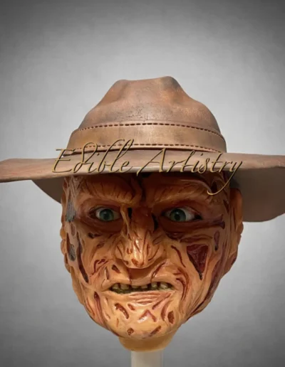 Freddy Krueger-inspired horror cake with realistic character detailing
