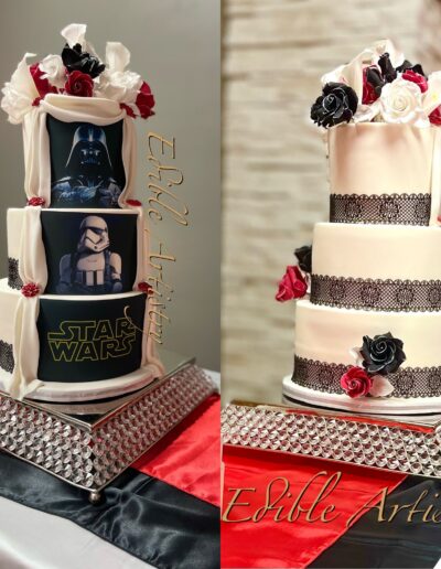 Star Wars-inspired cake with dramatic cinematic detailing